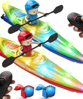 Two Pack Remote Control Boats For Kids Ages 6 To 12 With Dolphin Ball Catching Nose, Two Independent 2.4GHz Remotes, LED Light Up