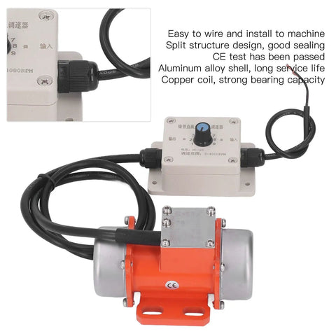 30W Concrete Vibration Motor With 4000 RPM Waterproof IP65 DC Vibrating Motor Adjustable Exciting Force and Speed Controller
