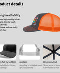 Dope Hats For Men And Women Unisex Trucker Cap with air vent holes, lightweight washed cotton, adjustable strap in orange.