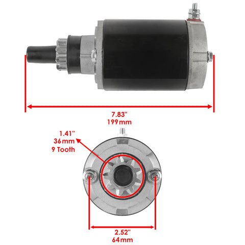 Outboard Starter Replacement For Johnson 25HP 1981 1993 Models 25E 25EL 25TE 25TEL Marine Engine 12V Heavy Duty with dimensions