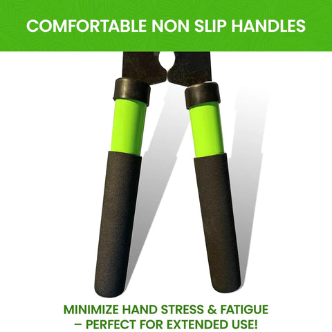 Hedge Shears You Can Trust For Clean Trimming And Shrub Shaping, comfort grip handles shown in focus