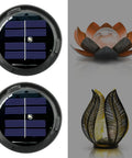 2 Pack Replacement Solar Light Parts For Outdoor DIY Lotus Crackle Glass Globe Lamp With Warm White LED Waterproof Bottom Kit