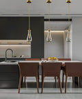 Dope Gold Teardrop Pendant Light With Blown Glass Shade, Modern Hanging Ceiling Fixture For Kitchen Island And Dining Room