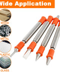 4 Piece Dual Head Nail Setter And Center Punch Kit with orange handles for metal, wood, plastic, glass applications