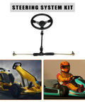 300mm Steering Wheel Steel Kit With 320mm Gear Rack Pinion Adjustable Shaft Set Replacement For 110cc Go Kart Heavy Duty