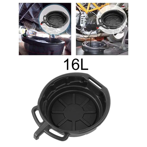 The Ultimate Heavy Duty Oil Drain Pan Kit Holds Four Gallons With Non Spill Pour Spout For Easy Car Maintenance And Fluid Catching During Coolant Changes, 16L plastic drain pan