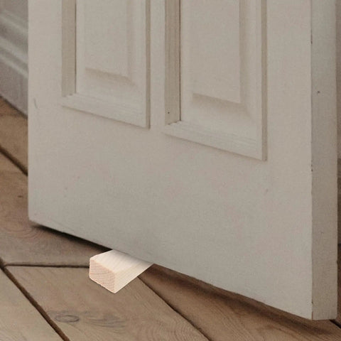 Heavy Duty Wooden Door Stop Wedges 5 Pack Triangular Door Holder Protects Walls At Home Office And Store Use Durable Reusable Stopper Keeps Doors From Slamming