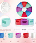 Lazy Susan Art Supply Caddy With Nine Handy Compartments Built For Student Desks And Classrooms Slick Spin Craft Markers Crayons And Pencil Holder, colorful detachable trays and ball bearing base.