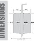 Dimensions diagram of Six Pack 4 Inch Blast Gates With Double Sided Ports For Dust Collection Systems And Shop Vacuums With 4 Inch Hoses Dope