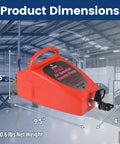 4.2 Cfm Pneumatic Vacuum Pump Air Operated Evacuation Tool For Automotive Air Conditioner Systems showing dimensions 5" height, 9.5" length, 4" width, lightweight design.