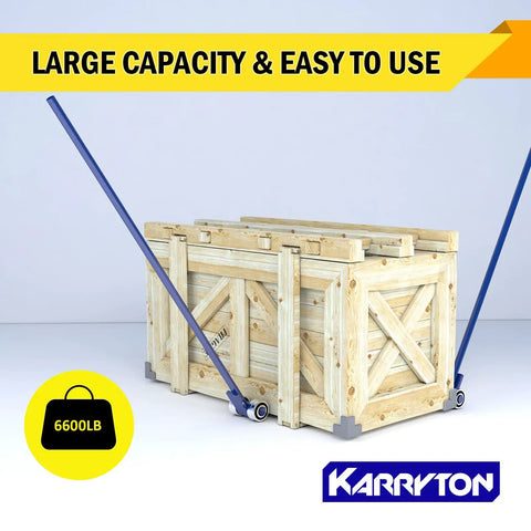 Heavy Duty Pry Lever Bar Workhorse With Wheels And Four Wheel Bearings Three Ton Load Capacity Four And A Half Foot Steel Handle