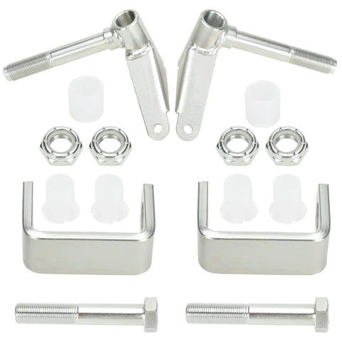 Go Kart Steering Spindle Bracket Set With Five Eighths Inch Axle, 3.75 Inch Long, Beefed Up Spindle Kit For DIY Go Karts, parts layout
