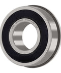 Flanged Ball Bearing Set Four Pack 5/8 Inch Shaft To 1-3/8 Inch Hub And 1/2 Inch Bore, chrome steel, front view of a single bearing
