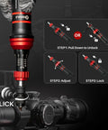 Adjustable Torque Screwdriver Set From Ten To Eighty In Lb With One Quarter Inch Bit Holder And Flat Head Hex Torx And Philips Bits For Do It Yourself Bicycle Maintenance And Precision Mechanical Work being adjusted