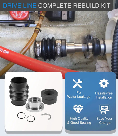 Carbon Seal Drive Line Rebuild Kit With Boot For Sea Doo Jet Ski Models 717 720 787 800 951 SPX XP GTX GSX components shown