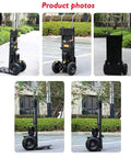 Heavy Duty Electric Hand Truck For Stairs Climbing Cart With Brushless Motor And 400Kg Load Capacity, side view outdoors.