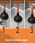 Heavy Duty Toilet Plunger For Bathrooms And Kitchens With Industrial Strength Suction Cup Flange Plunger Red Handle in sink use