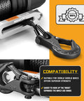 Five Sixteenth Inch Safety Steel Latch Winch Clevis Slip Hook With 14,000 Lbs Working Load Limit for Off Road ATV UTV Vehicle