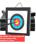 Backyard Archery Target Kit With High Density EVA Foam For Practice Arrow Stopping Cushion with arrows in target