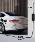 Portable Level 1 EV Charger With 20ft Cable For 110V Outlets On The Go Home Charging Station SAE J1772 NEMA 5 15P connected to a car