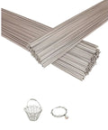 Front view: Angyanco 40pcs stainless steel spring wire bundles, 0.4mm diameter, 15.7in long for crafts