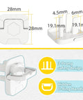 White 28mm ABS baby proof outlet cover with 3-prong safety design, U-ring handle, Baby Proof Outlet Covers 60 Pack For Kid Safe Sockets And Home Electrical Protection, Easy Access To Outlets Without Exposing Tiny Fingers, Prevent Power Shocks, Child Proof Plug Protectors For Nurseries And Living Rooms