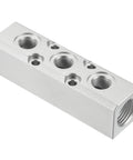 Three Way Five Port Aluminum Air Manifold Inline Block Splitter For Pneumatic Hoses With G1/2 And G1/4 Threads Blue High Flow Air Splitter