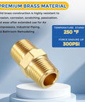 12 Pack Brass Pipe Fittings Set With 6 Pieces 1/8 NPT Male To 1/8 NPT Male Hex Nipples And 6 Pieces 1/8 FNPT To 1/8 FNPT Brass Couplings