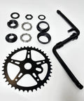 Ride Ready One Piece Bicycle Crank Set With 40T Sprocket, 152mm Arm, Fits Most 26 Inch Bikes, Half Inch Pedals, Black