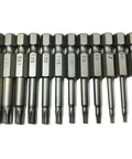 Heavy Duty Security Torx Screwdriver Bits Set With Rock Solid Magnetic S2 Steel And One Quarter Inch Hex Shank, 12 Pack T5 to T40.