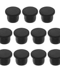 11 Piece T Shaped Silicone Plugs Set For 12.5-13mm Holes, snug snap in seals, black round rubber stoppers, bulkhead seals