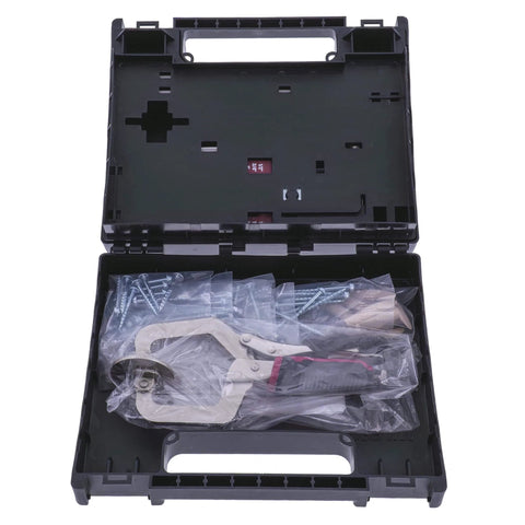 Pocket Hole Jig Kit System Dual Pocket Hole Setup For Quick Woodworking Projects with case, clamps, and screws visible