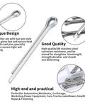 Stainless Steel Cotter Pin Assortment Kit 300 450 600 Pieces Split Pins Clips Fasteners For Auto Garage And Panel Fittings Durable Quick In And Out Fix For Everyday DIY, 304 steel pins