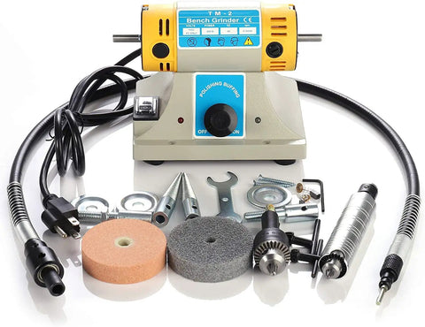 All In One Workhorse Benchtop Buffer And Polisher Kit For Jewelry Metal Stone Glass Jade Carving 110V with accessories view