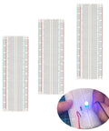Triple 830 Point Solderless Breadboard Kit For DIY Makers Prototyping Arduino And Raspberry Pi Projects, 0.1 Inch Pitch, 2.54mm Hole Spacing, White PCBs with blue LED