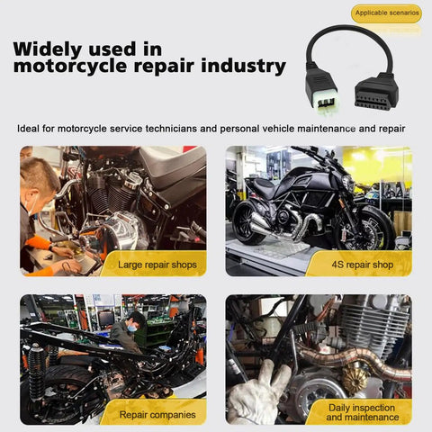 Royal Enfield OBD2 Diagnostic Adapter 6 Pin To 16 Pin Cable in motorcycle repair settings