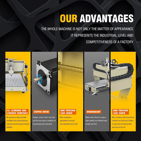4 Axis CNC Router Engraver 6090 For Wood Metal PVC Desktop DIY Milling Cutter With 1.5KW Water Cooled VFD Spindle 3D Carving Machine features