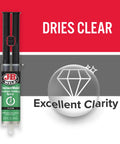 InstantWeld 2 Pack Clear Epoxy Adhesive That Sets In 2 Minutes With No Mess Static Mixer, 14ml, shown with clarity label