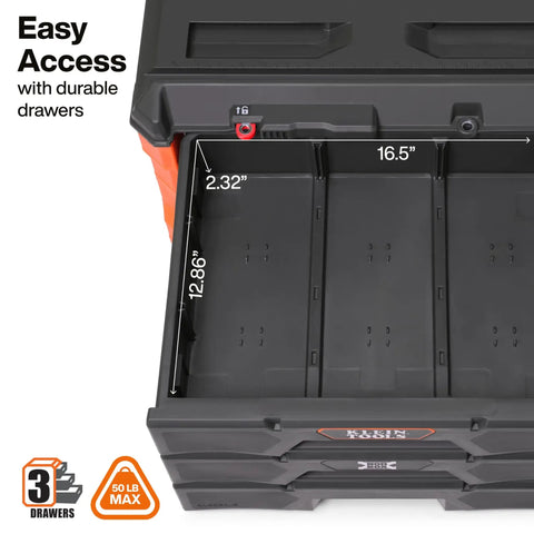Bombproof 3 Drawer Tool Organizer Stackable Storage Bin With Swivel Adjustable Dividers And 50 Pound Rating Designed For Custom Mobile Workstations Built Like A Tank For Contractors Nationwide