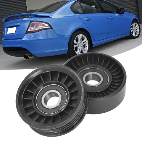 Ultimate 2 Piece Drive Belt Idler Pulley Set For Your Ride with durable black pulleys for Fairlane models 1995-2007.