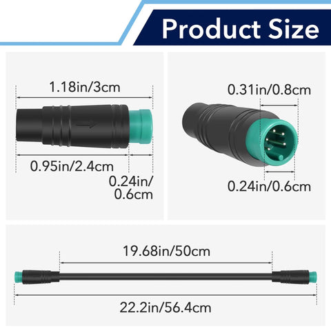 5 Pin Male To Male Ebike Extension Cable For Julet Compatible With Expand Light And Twist Throttle 5 Pin Display Extension Cable Waterproof IPX6 Heavy Duty E Bike Accessory Built For Rough Rides