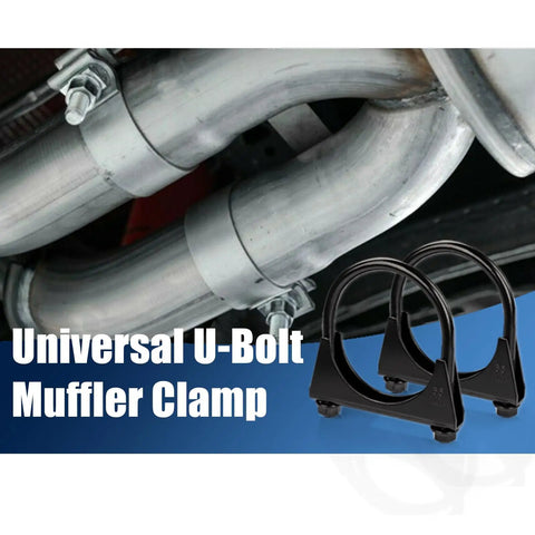 Two Piece 3 Inch Ubolt Exhaust Clamps Kit Beefy Heavy Duty Stainless Steel Saddle Type Muffler Clamps for 3 Inch OD Pipes
