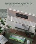 Gasket Mount 60 Percent Wired Mechanical Keyboard Hits Different With Hot Swap Linear Switches Smooth Pbt Keycaps And Rgb Backlight And Programmable Knob For Your Desk showcasing QMK/VIA computer customization features.