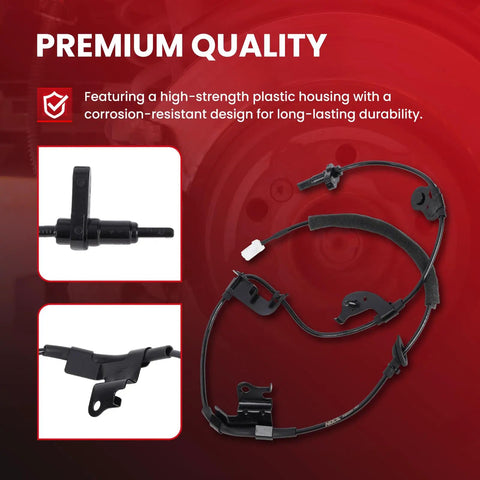 Heavy Duty Abs Wheel Speed Sensor Fits Toyota Rav4 2006 To 2012 2.4L 2.5L 3.5L 4Wd with high-strength plastic housing.