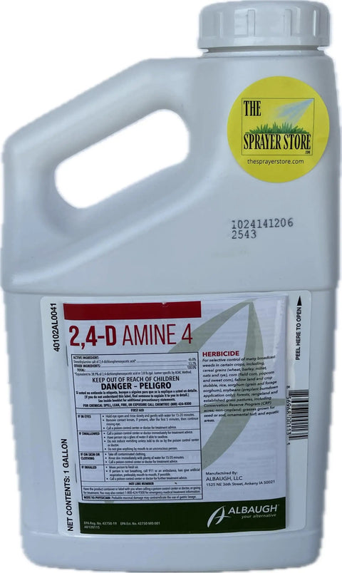 Container of 2,4-D Amine 4 Herbicide Concentrate, One Gallon (128 Ounces), Weed Killer For Turf And Non Crop Areas, Easy Tank Sprayer Application