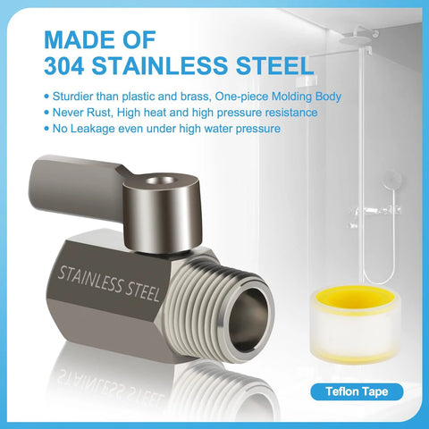 Front view of 304 stainless steel shower shut-off valve with lever