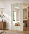 Massive Space Saver Trackless Sliding Barn Door With Built In Mirror And Soft Close Hardware Kit To Keep Your Floors Clear, stylish arch design