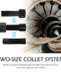 Sick Car Clutch Alignment Tool Kit With Dual Expansion Clamps showcasing two-size collet system for clutch alignment.