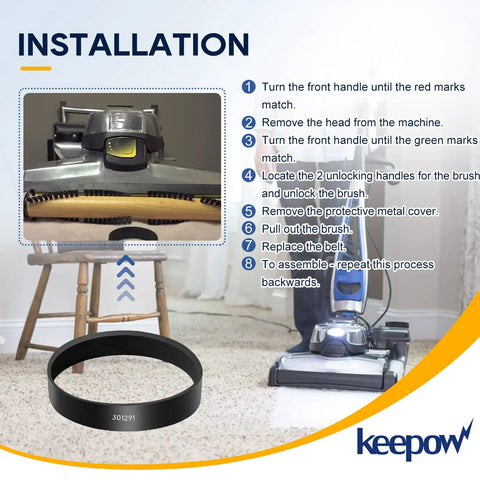 Installation guide for Replacement Vacuum Belt Set For Kirby Sentria Avalir 2 G3 G4 G5 G6 G7 301291G Compatible Upright Vacuums
