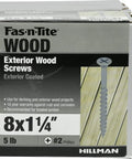 Heavy Duty Exterior Deck Screws Epoxy Coated Wood Fasteners Bugle Head Weather Resistant Outdoor Construction Workhorse Pro Grade Bulk Pack 8 By 1-1/4 Inch box with screws